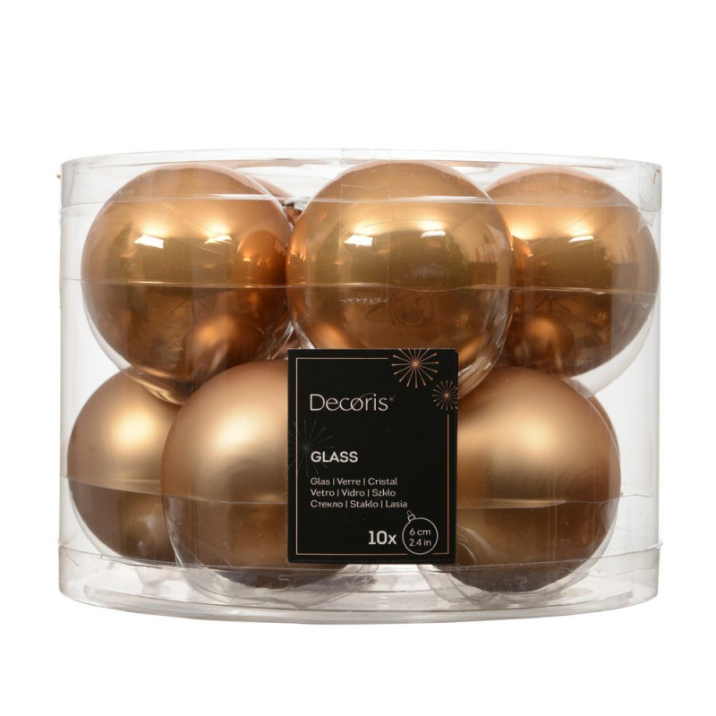 Assortiment de 10 boules de Noël en verre, coloris