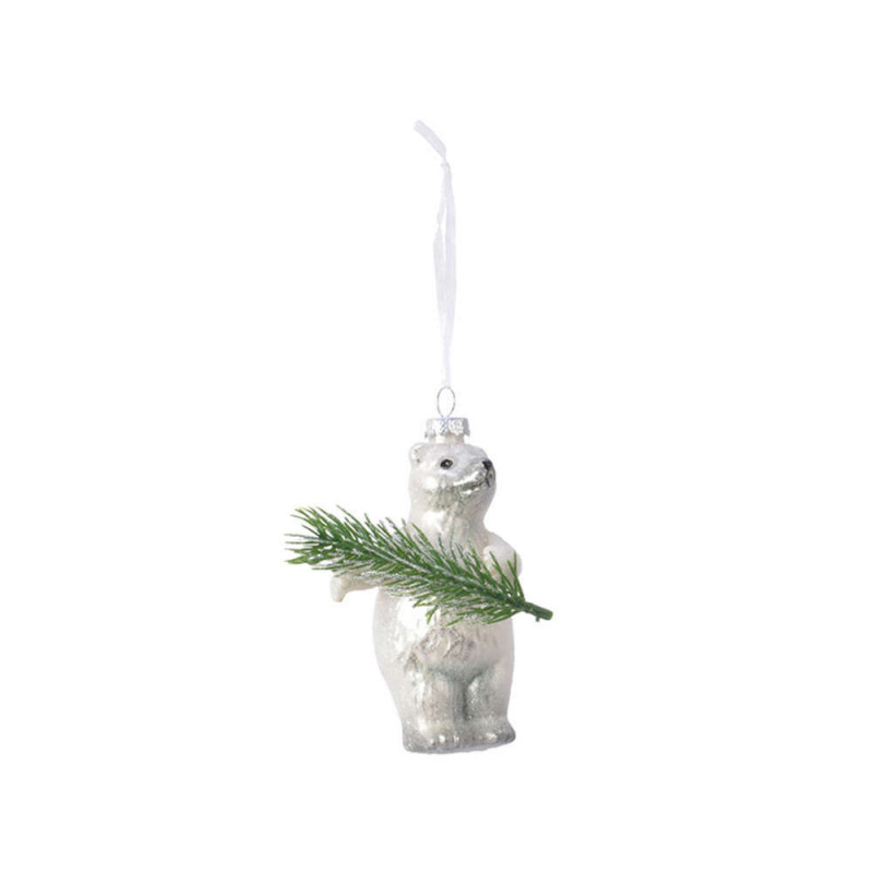 Animal en verre 6X5. 5X11. 5cm blanc