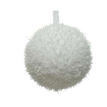 Boule de Noël mousse organza blanc d 8 cm