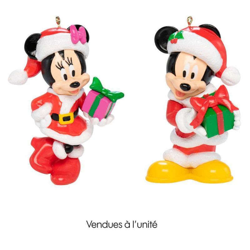 Suspension de Noël : Mickey et Minnie - H. 10cm