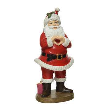 Père Noël coeur avec ses mains H. 21cm
