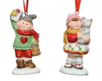Suspension enfant terre cuite H 8 cm