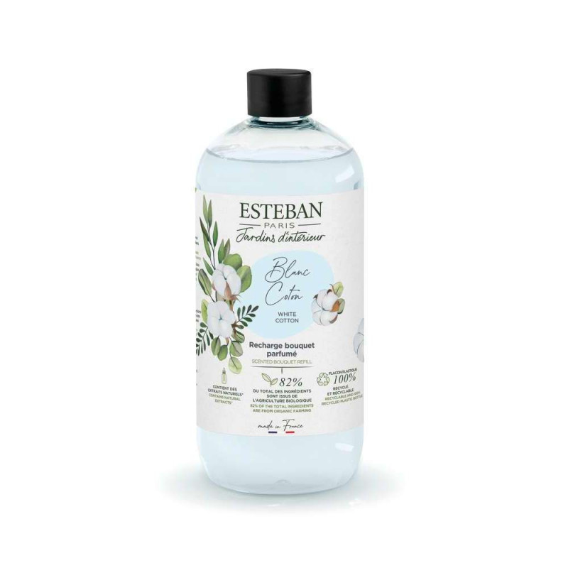 Recharge pour bouquet parfumé Blanc coton  500 ml