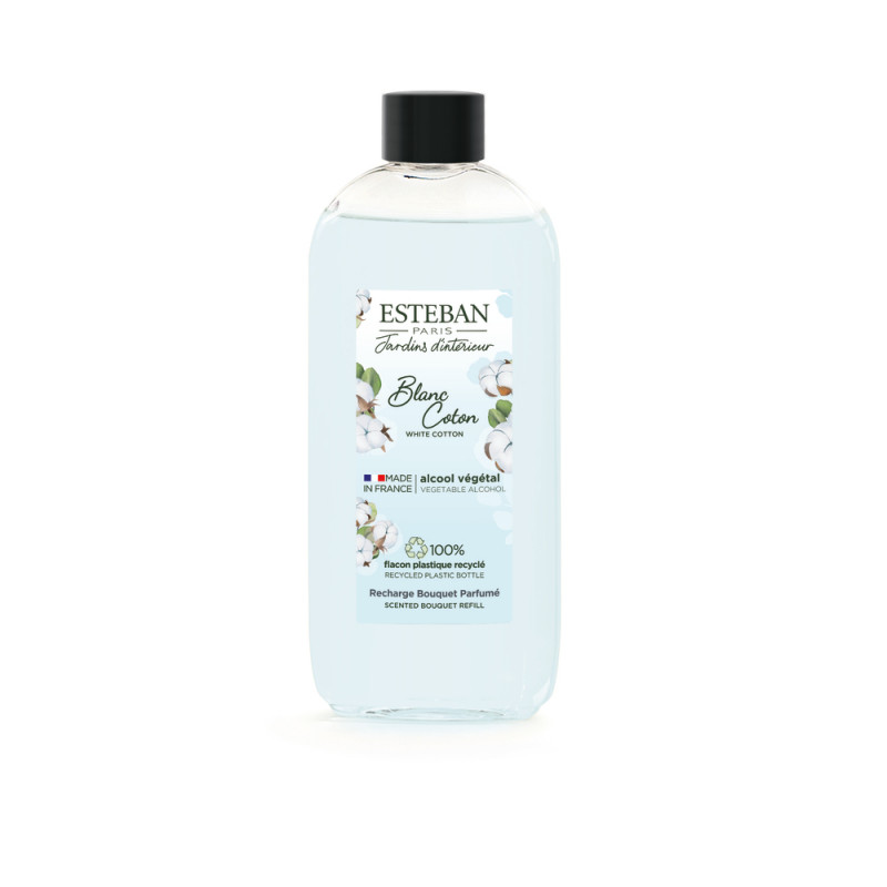 Recharge Blanc coton 200 ml pour bouquet parfumé