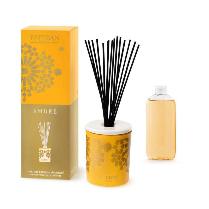 Bouquet parfumé avec recharge senteur ambre - 100