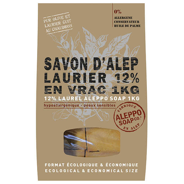 Savon d'Alep laurier 12% en vrac 1kg