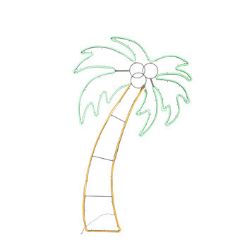 Néon palmier vert, 100x60cm