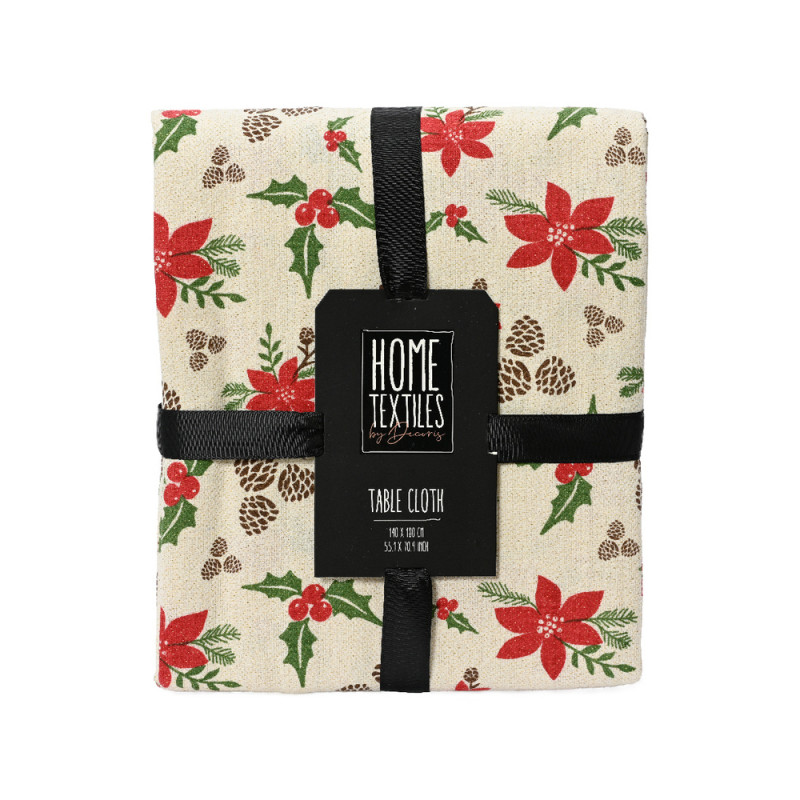Nappe poinsetia coton 140x180 cm