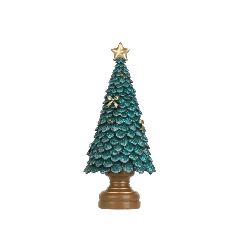 Sapin de Noël pailleté, coloris émeraude - H. 23cm