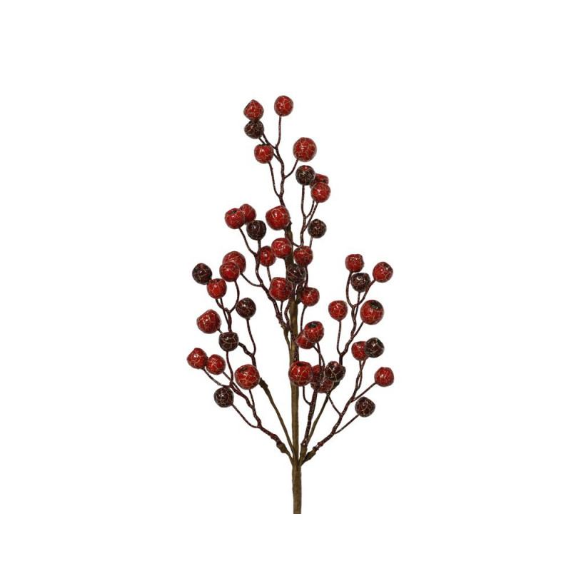Branche décorative 'Baie', coloris rouge - H. 60cm