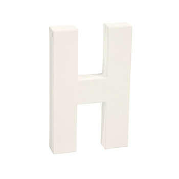 Lettre H en papier mâché : l 3 H 20.50 cm
