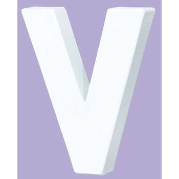 Lettre V en papier mâché : l 1.50 H 12 cm