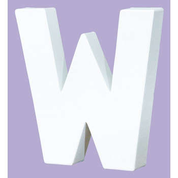Lettre W en papier mâché : l 1.50 H 12 cm