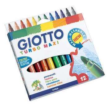 Feutres Giotto Turbo Maxi x 12, dans étui avec acc