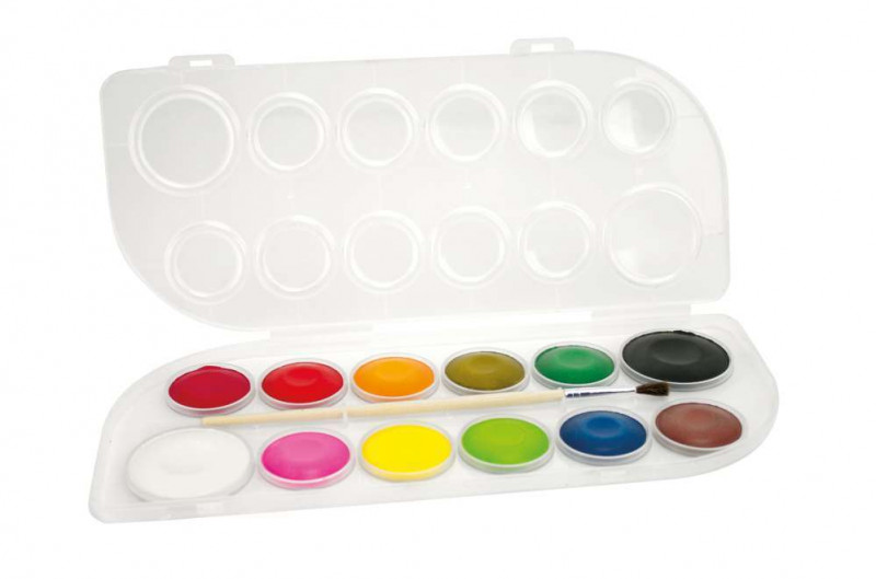 Boîte de Peinture à l'eau de 12 couleurs et un pin