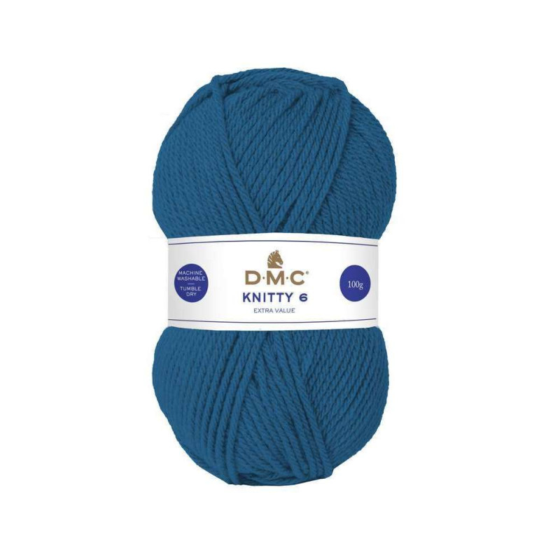 Pelote Knitty n° 994 100 % acrylique bleue - 100 g