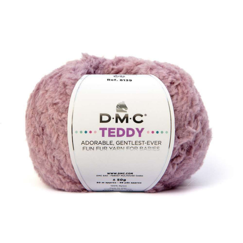 Pelote Teddy n° 313 100 % polyamide rose - 50 g