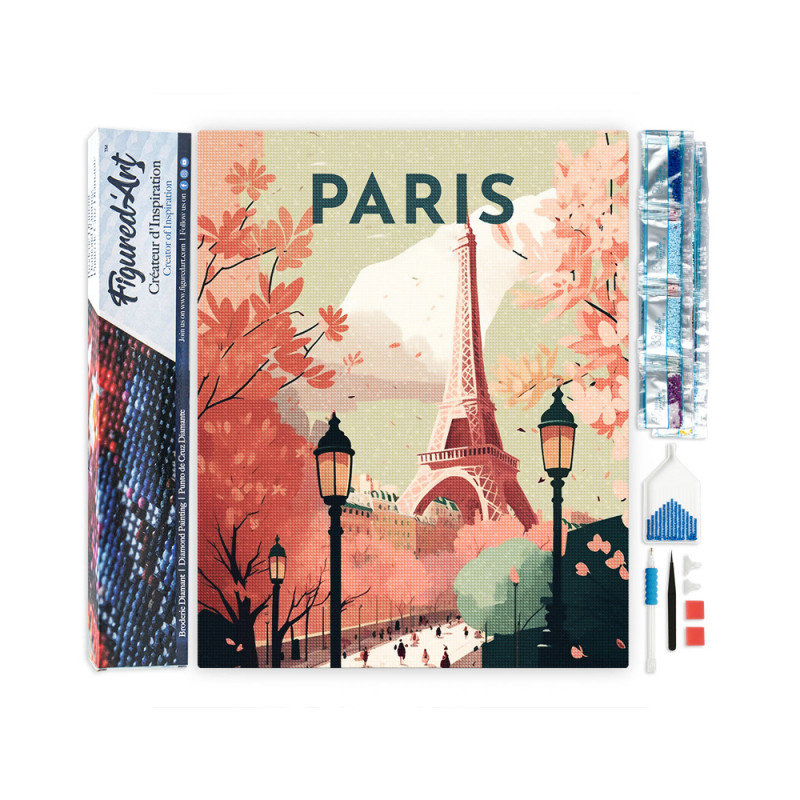 Kit de broderie diamant 'Vue sur Paris' - L. 50xl.