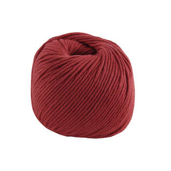 Pelote Natura coton rouge pour aiguilles n°2,5-3,5