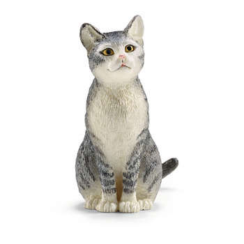 Figurine chat assis en plastique injecté  2,5x4,5