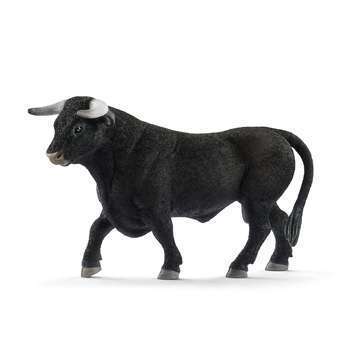 Figurine taureau noir en plastique - 14,2x4,8x9 cm