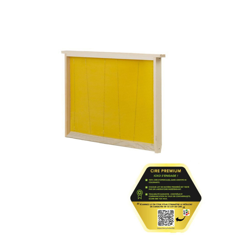 Lot de 10 cadres droits garnis de cire Premium - c