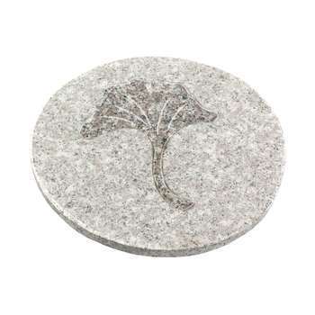 Pas jardin fossile ginko: granit, D30cm