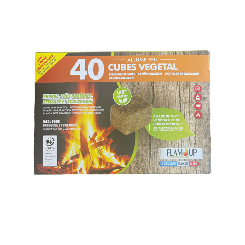 Cubes allume-feux végétal x40 pièces