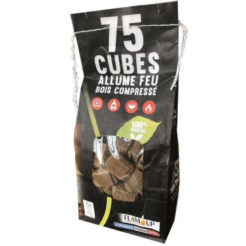 Allume-feux 75 cubes en bois compressé