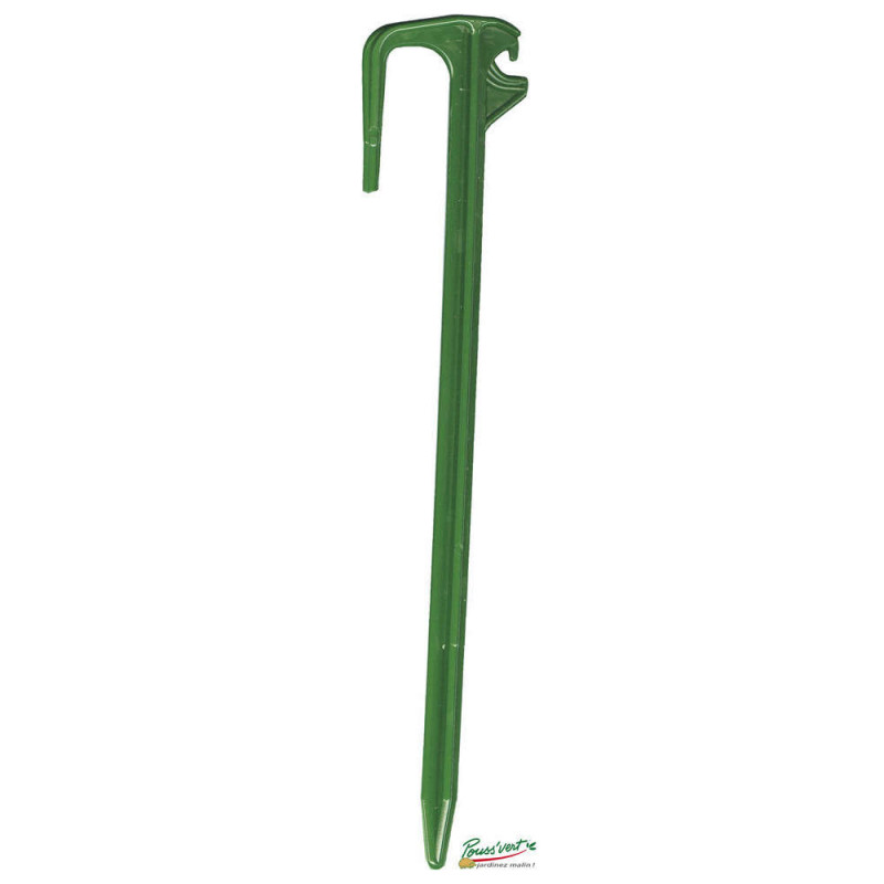 Piquet de tunnel: x10 plastique vert l.25cm