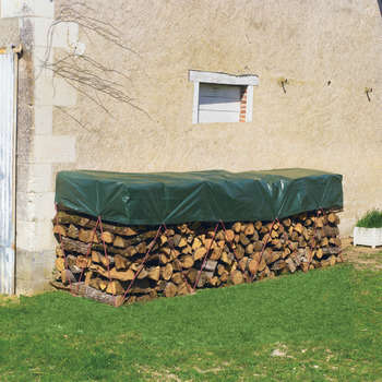 Bâche tas de bois : vert 1,50x6m