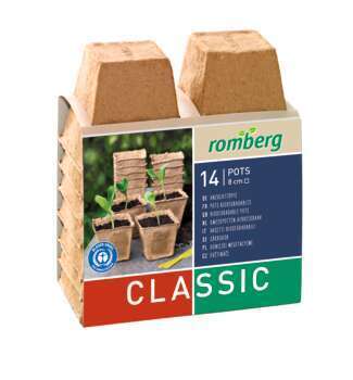 14 godets biodégradables carrés de 8cm