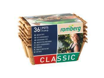 6 plaques de 6 godets biodégradables carrés de 5 c