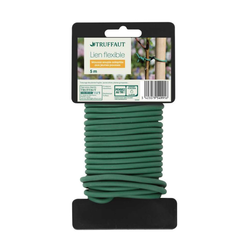 Lien souple flexible en caoutchouc + fil métal dia