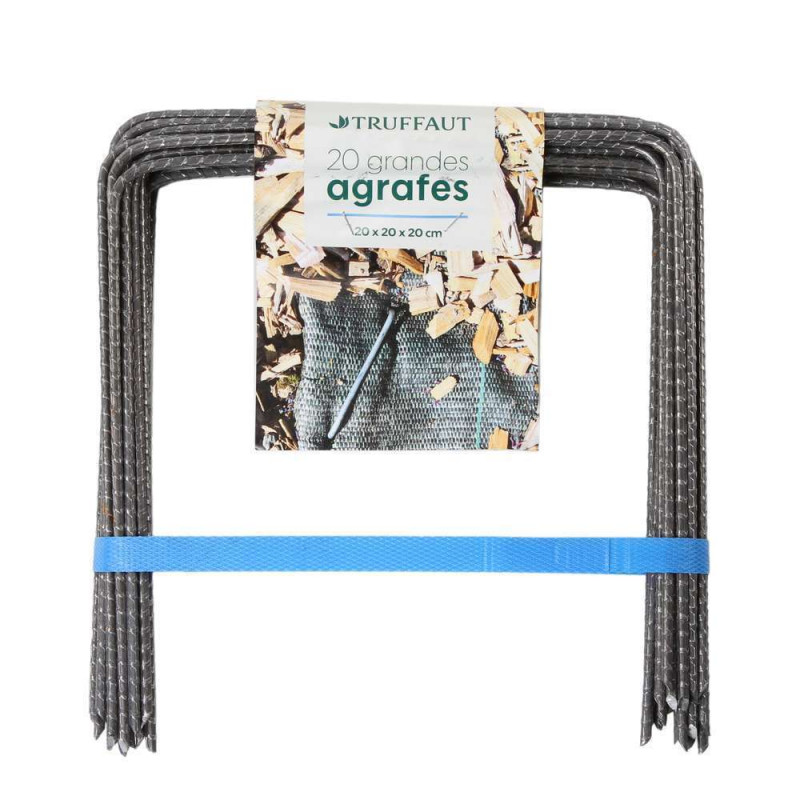 Lot de 20 agrafes grand modèle en métal 20 x 20 x