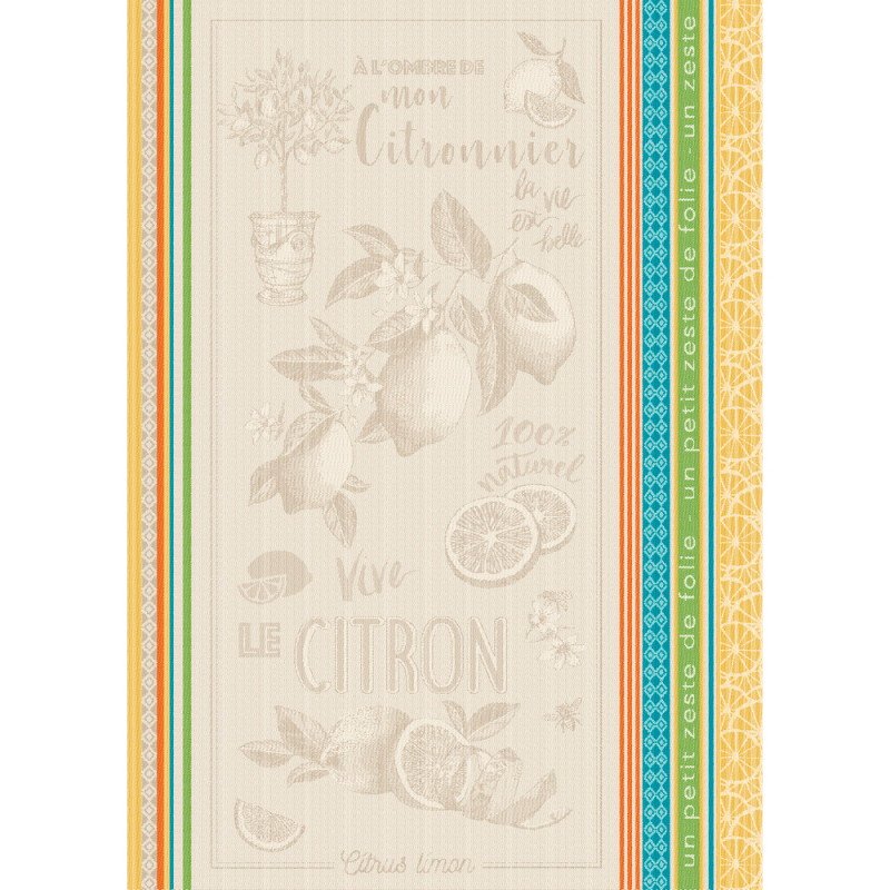 Torchon jacquard en coton : Zeste, coloris mixte -