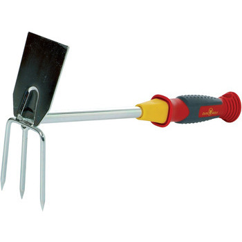 Petite serfouette : tête acier, 3 dents + 1 panne