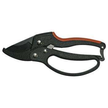 Sécateur à crémaillère en acier trempé noir - L32,