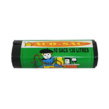 Sacs poubelles : 130 litres noir 82 x 115 cm