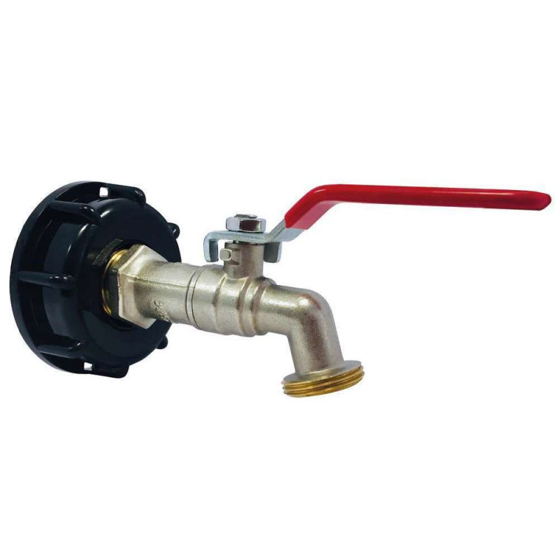 Adaptateur plastique de cuve avec robinet laiton -
