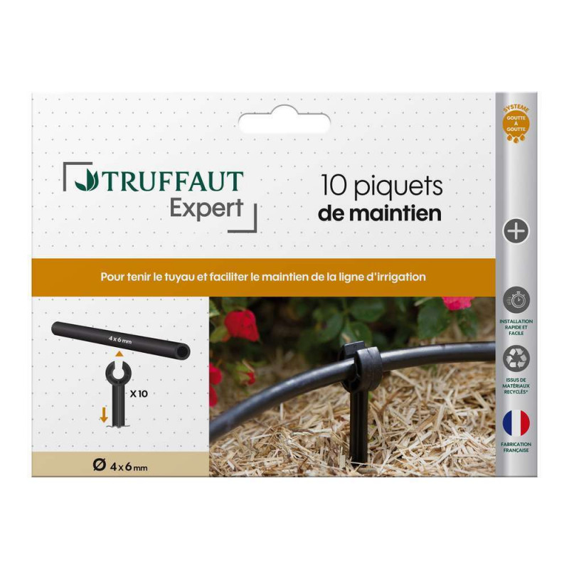10 Piquets pour arrosage goutte à goutte 4X6 mm