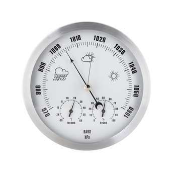 Baromètre, thermomètre, hygromètre, en aluminium