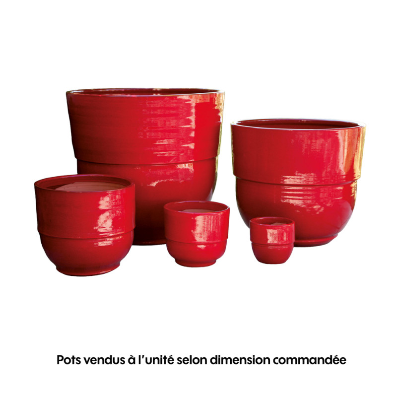 Vase Rebord coquelicot - D. 21xH. 19cm