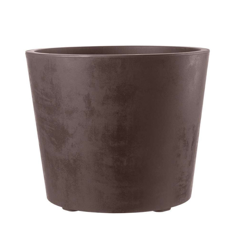 Pot Vaso Millenium rond en plastique marron - D. 5