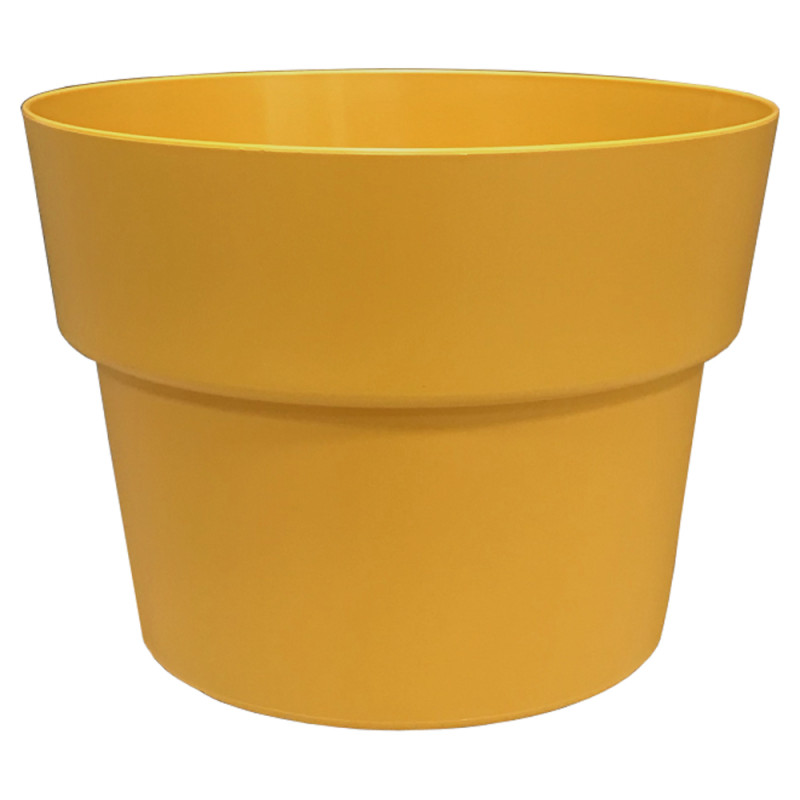 Pot rond CocoriPot, coloris pollen Ø 28 x H. 22 cm