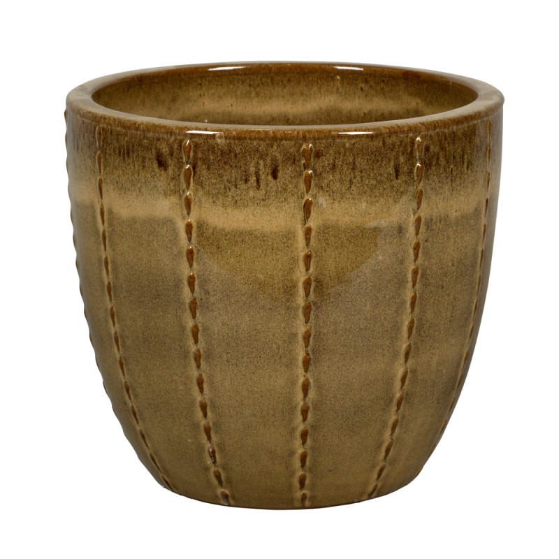Pot émaillé en grès Séoul 10-01M Moka - D. 23xH. 2