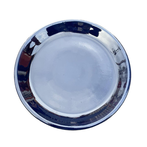 Soucoupe en terre cuite émaillée, coloris nuit éto