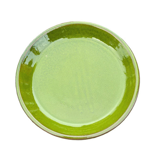 Soucoupe en terre cuite émaillée, coloris forêt -
