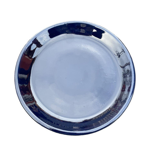 Soucoupe en terre cuite émaillée, coloris nuit éto