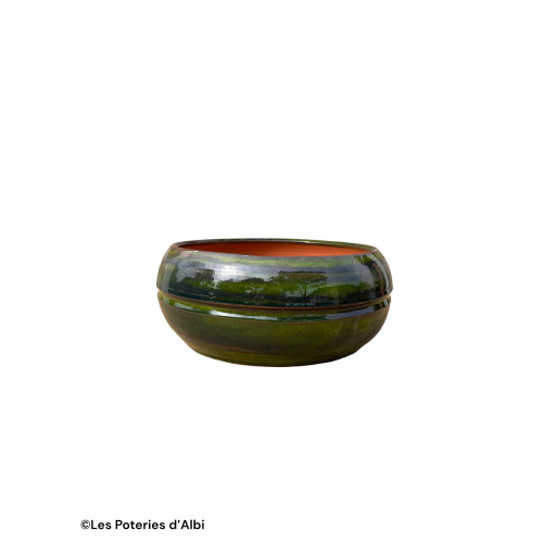 Coupe Melilo en terre cuite émaillée, coloris forê